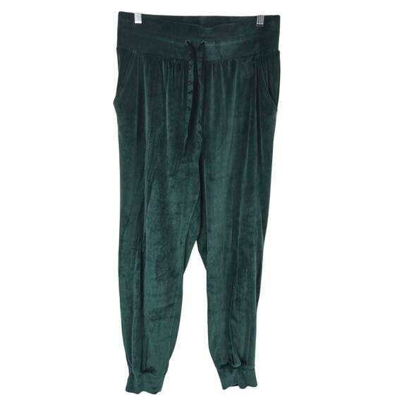 Victoria Secret Athletic Hiking Lounge Velvet Green Sweatpants Women's M - Picture 1 of 5